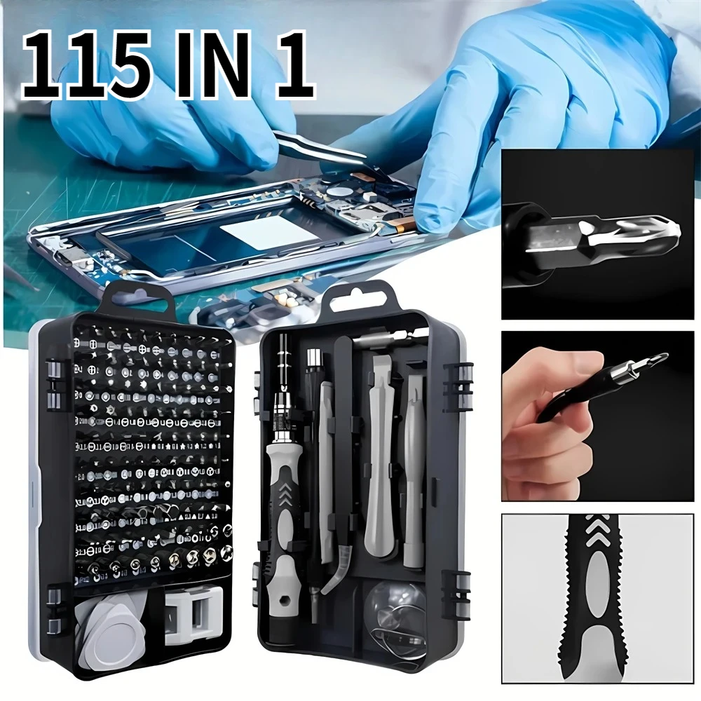 115-in-1 Screwdriver Set Complete Accessories and Simple Operation Multi Purpose Clock Repair Screwdriver Tool
115-in-1 Screwdriver Set Complete Accessories and Simple Operation Multi Purpose Clock Repair Screwdriver Tool