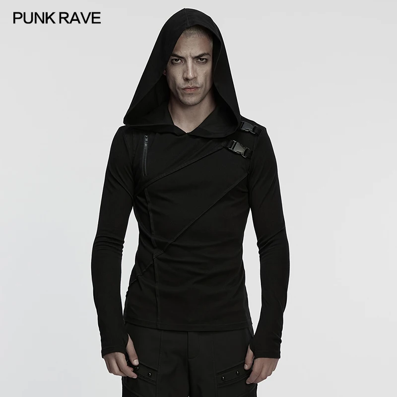 PUNK RAVE Мужская киберпанк простая темная футболка с капюшоном 3D сегментация поддельные двухсекционные косые дизайнерские хардкорные крутые топы
PUNK RAVE Мужская киберпанк простая темная футболка с капюшоном 3D сегментация поддельные двухсекционные косые дизайнерские хардкорные крутые топы