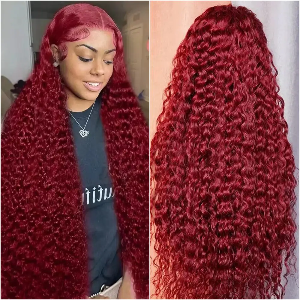 Finros 99J 13x4 HD Lace Front Human Hair Wigs Burgundy 36 Inch Deep Wave Peruvian Curly Glueless Lace Frontal Closure Wigs 200%
Finros 99J 13x4 HD Lace Front Human Hair Wigs Burgundy 36 Inch Deep Wave Peruvian Curly Glueless Lace Frontal Closure Wigs 200%