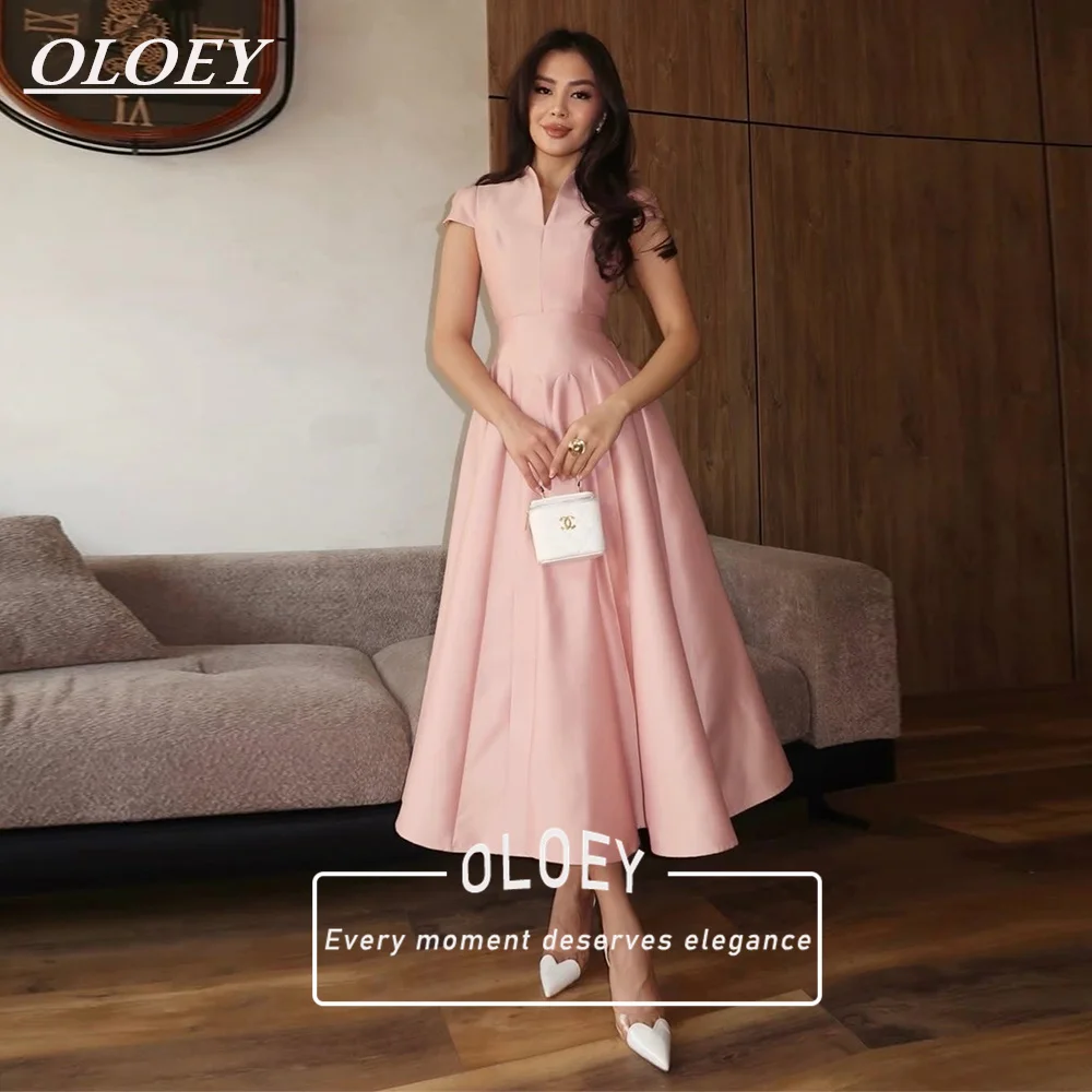OLOEY Elegant V Neck Pink Prom Dress Soft Satin A-Line Wedding Paty Gowns Customized Mid-Calf Length Vestidos De Fiesta
OLOEY Elegant V Neck Pink Prom Dress Soft Satin A-Line Wedding Paty Gowns Customized Mid-Calf Length Vestidos De Fiesta