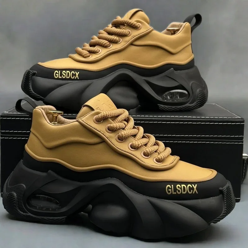 Fashionable Casual Men's Shoes New Spring Autumn Leather Versatile Trendy Sneakers With Thick Sole For Sports And Daily Wear
Fashionable Casual Men's Shoes New Spring Autumn Leather Versatile Trendy Sneakers With Thick Sole For Sports And Daily Wear