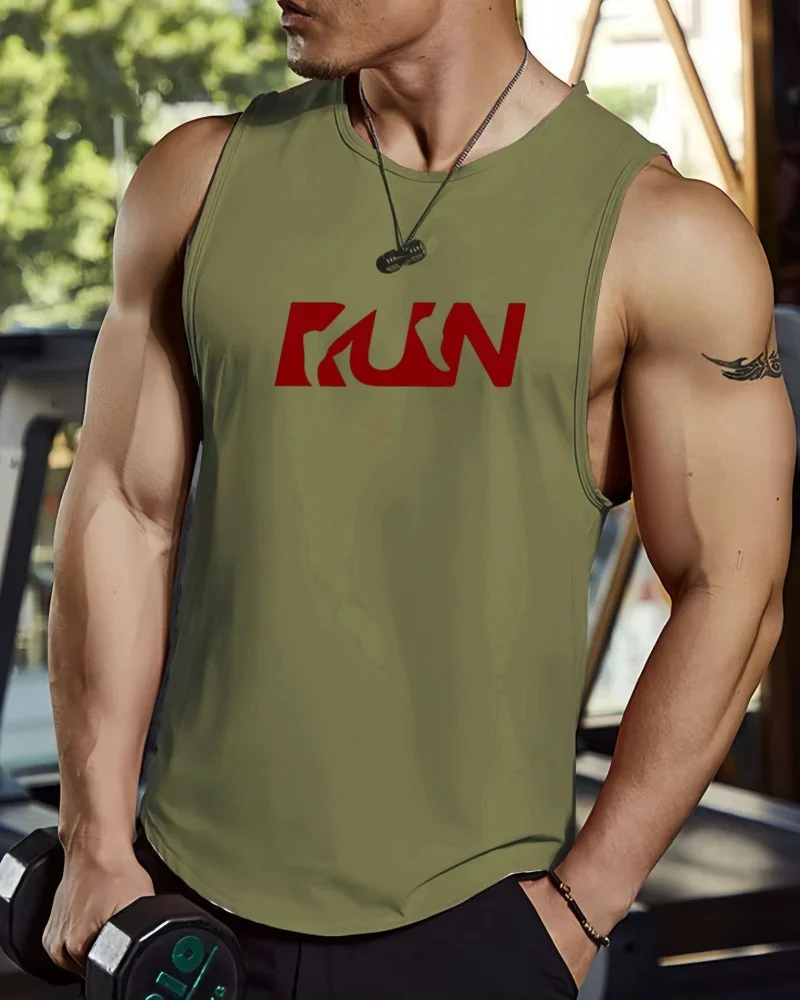 2025 Summer New Men's Gym Fitness Sleeveless Round Neck Vest Fashionable Trendy Brand Printed Design Sportswear
2025 Summer New Men's Gym Fitness Sleeveless Round Neck Vest Fashionable Trendy Brand Printed Design Sportswear