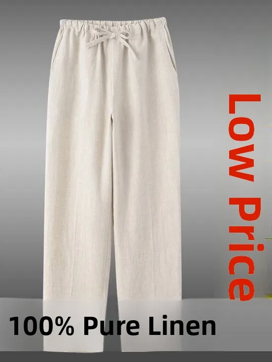 Pure Linen Men's Casual Pants Thin Summer Loose Straight Leg Elastic Waist Cool Feeling Long Trousers Comfortable Fit Casual ...
Pure Linen Men's Casual Pants Thin Summer Loose Straight Leg Elastic Waist Cool Feeling Long Trousers Comfortable Fit Casual ...