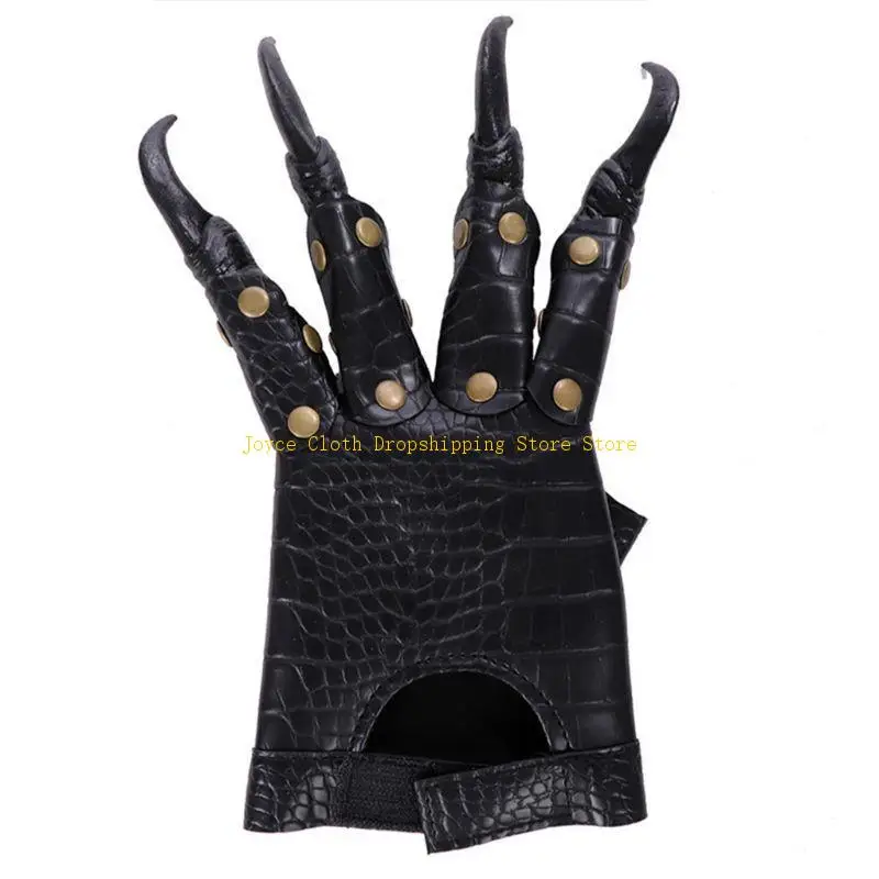 Unisex Gothic Punk Halloween Dragon Claw Gloves Metal Studded Long Finger Artificial Leather Mittens Cosplay Costume 10CD
Unisex Gothic Punk Halloween Dragon Claw Gloves Metal Studded Long Finger Artificial Leather Mittens Cosplay Costume 10CD