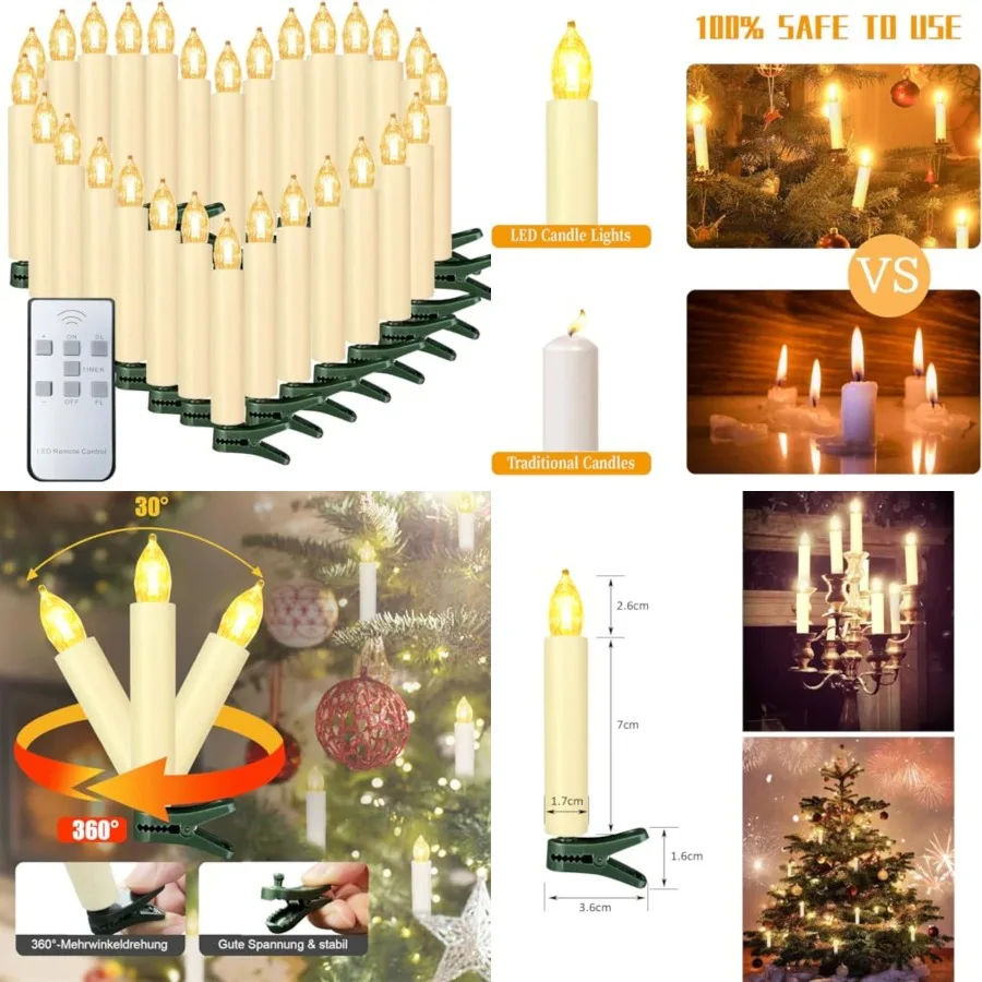 40PCS LED Flameless Candles Battery Operated Christmas Tree Candles with Remote, Button Cell Battery, Timer, Dimmer Battery Can
40PCS LED Flameless Candles Battery Operated Christmas Tree Candles with Remote, Button Cell Battery, Timer, Dimmer Battery Can