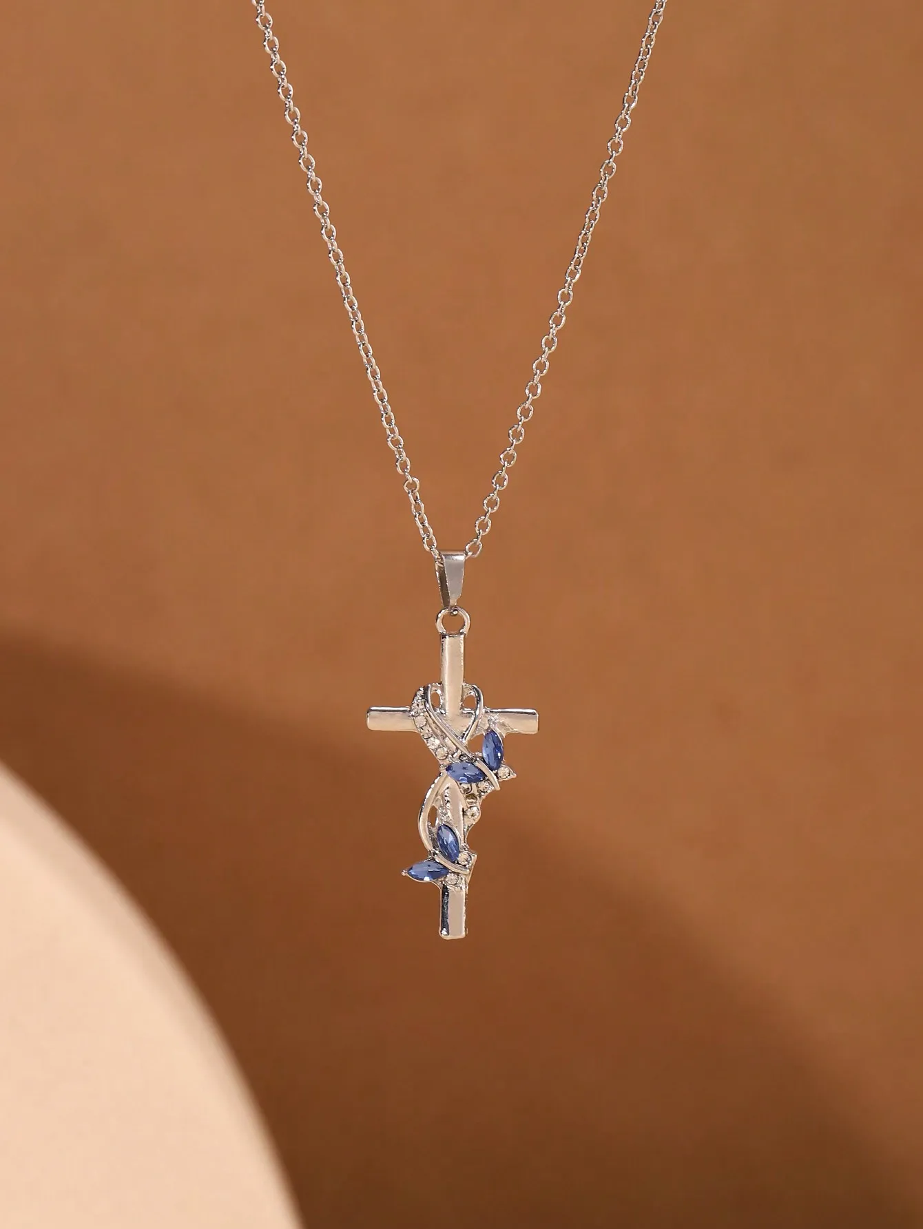 Elegant Cross Pendant Necklace for Women with Blue Gemstones and Crystal Accents, Daily Wear & Gift
Elegant Cross Pendant Necklace for Women with Blue Gemstones and Crystal Accents, Daily Wear & Gift