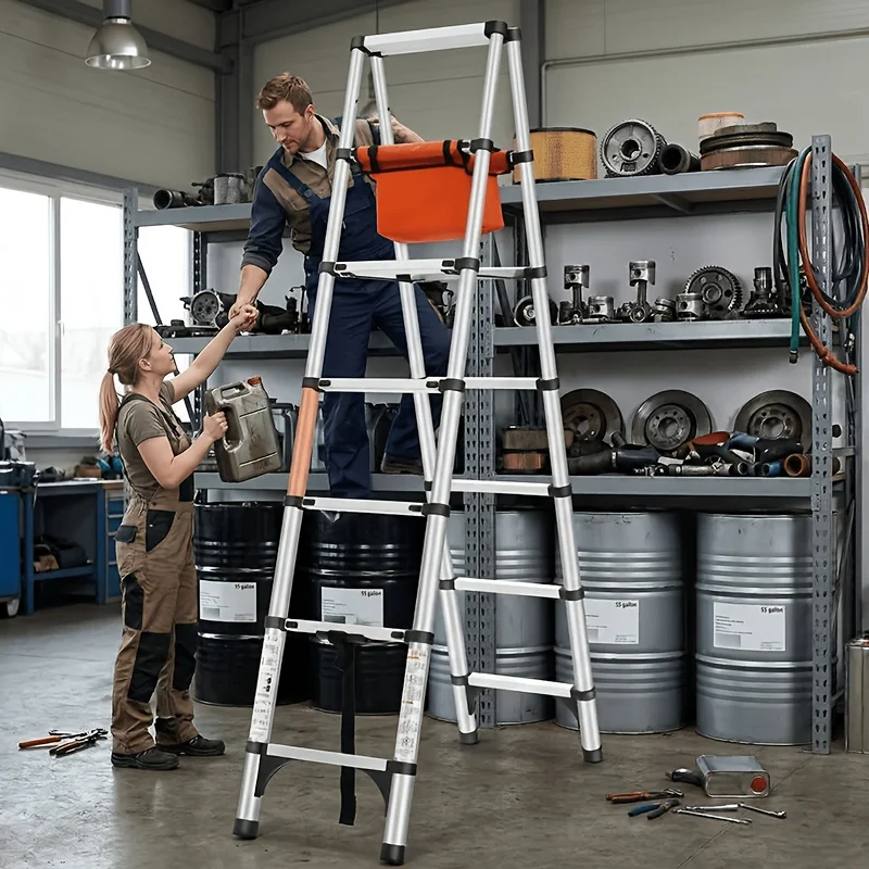 Anti-Slip Telescoping A Frame Ladder Heavy-Duty Carbon Steel, 350LBS Load Collapsible Foldable Extension Ladder, Portable Lightweight Telescopic Step Ladder for Home Professional Use, Free to Move Indoor Outdoor Renovation
Anti-Slip Telescoping A Frame Ladder Heavy-Duty Carbon Steel, 350LBS Load Collapsible Foldable Extension Ladder, Portable Lightweight Telescopic Step Ladder for Home Professional Use, Free to Move Indoor Outdoor Renovation