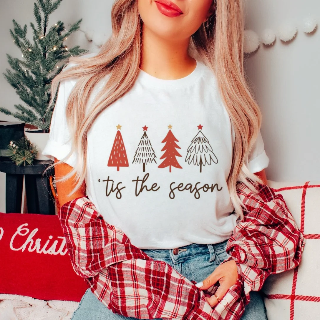 2025 Women Fashion Tee New Year Holiday Clothing Print Tree Style Cute 90s Merry Christmas Short Sleeve Female Graphic T-shirts
2025 Women Fashion Tee New Year Holiday Clothing Print Tree Style Cute 90s Merry Christmas Short Sleeve Female Graphic T-shirts