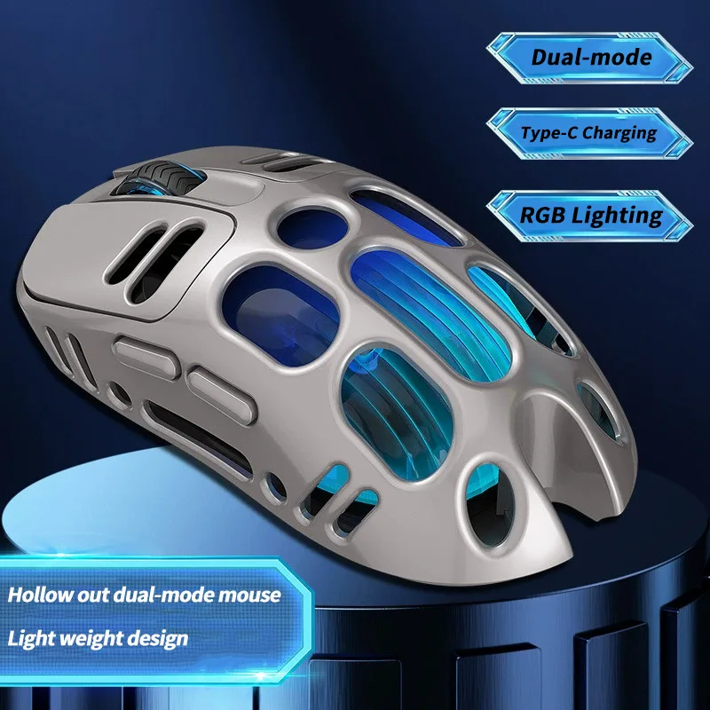 Wireless Dual-mode Mouse Hollow Out Design RGB Cool Lighting Effect Rechargeable 4000 DPI Light Weight Office Use Play Game Mice
Wireless Dual-mode Mouse Hollow Out Design RGB Cool Lighting Effect Rechargeable 4000 DPI Light Weight Office Use Play Game Mice