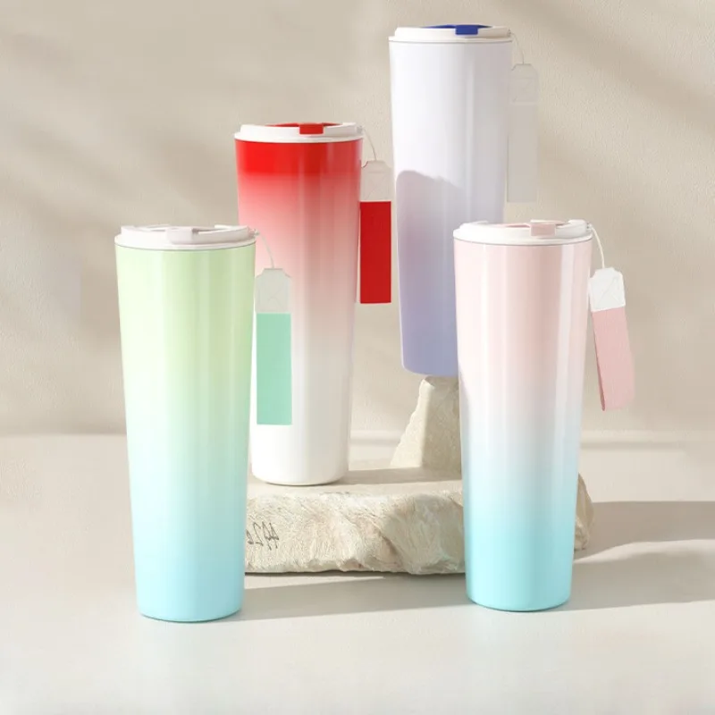 Vacuum Gradient Insulated Cup 304 Stainless Steel Gradient Colorful Coffee Cup with Rope Can Be Carried with Large Capacity
Vacuum Gradient Insulated Cup 304 Stainless Steel Gradient Colorful Coffee Cup with Rope Can Be Carried with Large Capacity