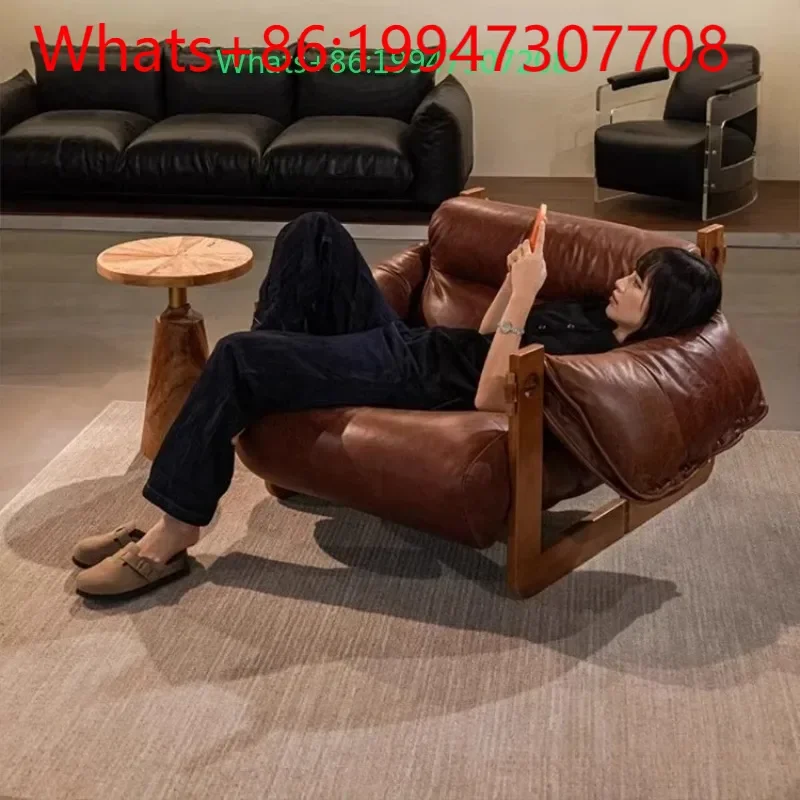 Nordic light luxury retro leather sofa designer living room bedroom single leisure chair
Nordic light luxury retro leather sofa designer living room bedroom single leisure chair