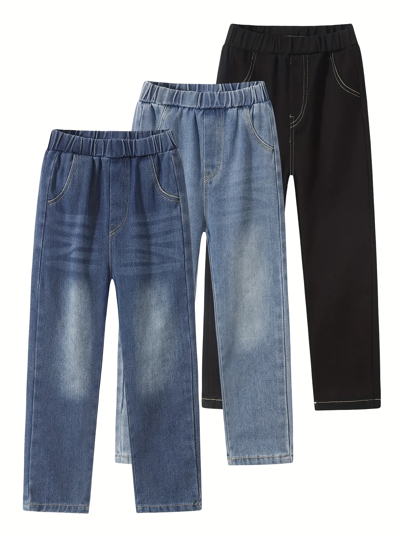 3 Piece Boys Jeans Set Winter Fashion Stretch Fit Denim Pants Toddler Kids Trendy Comfortable Casual Wear Essential Outfit
3 Piece Boys Jeans Set Winter Fashion Stretch Fit Denim Pants Toddler Kids Trendy Comfortable Casual Wear Essential Outfit