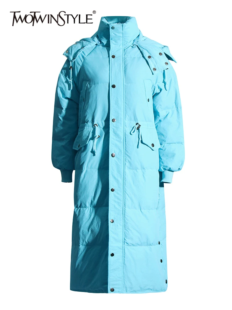 TWOTWINSTYLE Solid Minimalist Casual Parkas For Women Hooded Long Sleeve Patchwork Pockets Winter Coats Female Fashion Clothes
TWOTWINSTYLE Solid Minimalist Casual Parkas For Women Hooded Long Sleeve Patchwork Pockets Winter Coats Female Fashion Clothes