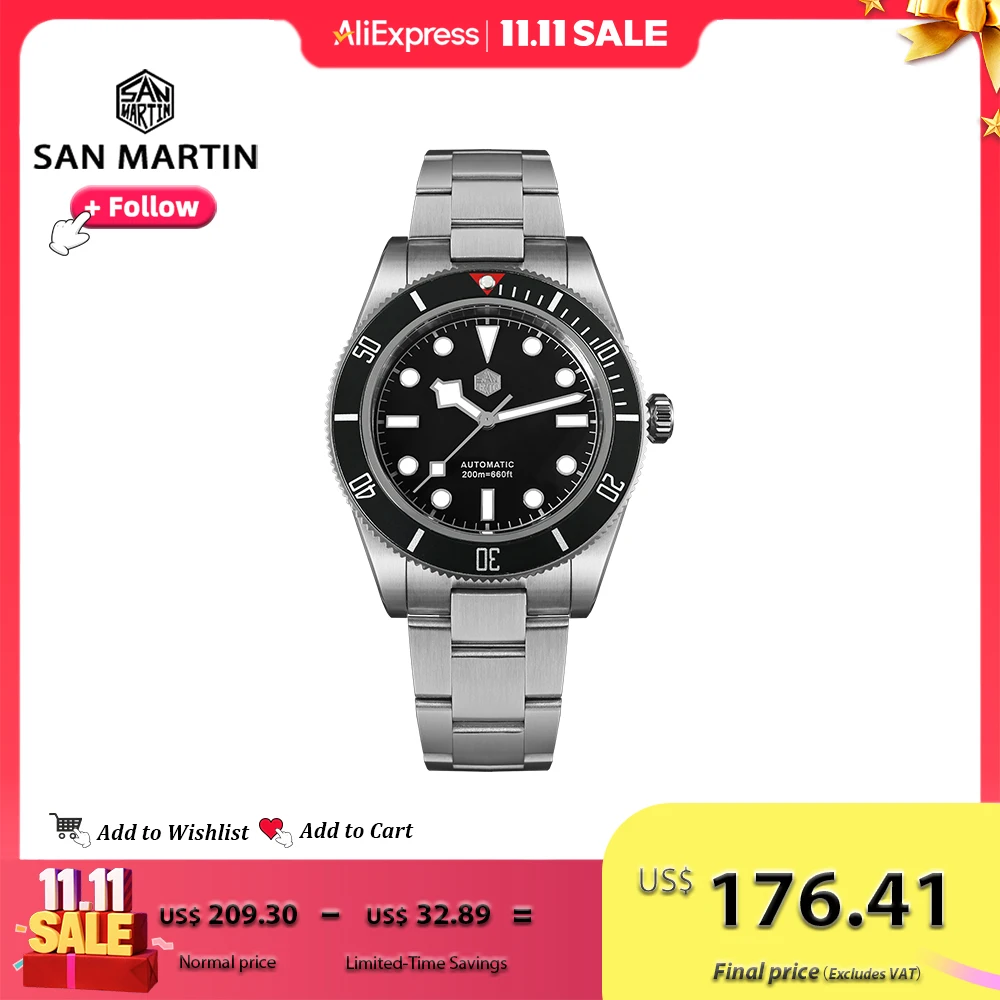 San Martin 40mm Retro Luxury Diver Watch NH35 Automatic Mechanical Watches for Men with Sapphire 200m Waterproof Luminous SN0008
San Martin 40mm Retro Luxury Diver Watch NH35 Automatic Mechanical Watches for Men with Sapphire 200m Waterproof Luminous SN0008