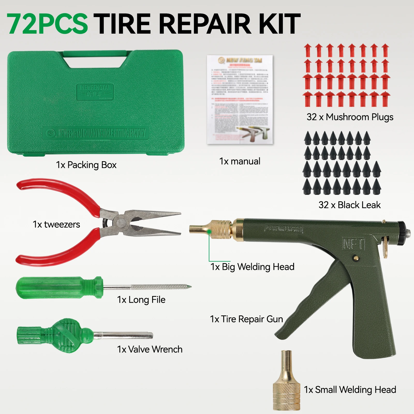 Tubeless Tire Wheel Repair Tool Tyre Mushroom Plugs Vacuum Gun Probe Nozzle Kit For Tyre Punctures Cars Trunk Motorcycles
Tubeless Tire Wheel Repair Tool Tyre Mushroom Plugs Vacuum Gun Probe Nozzle Kit For Tyre Punctures Cars Trunk Motorcycles