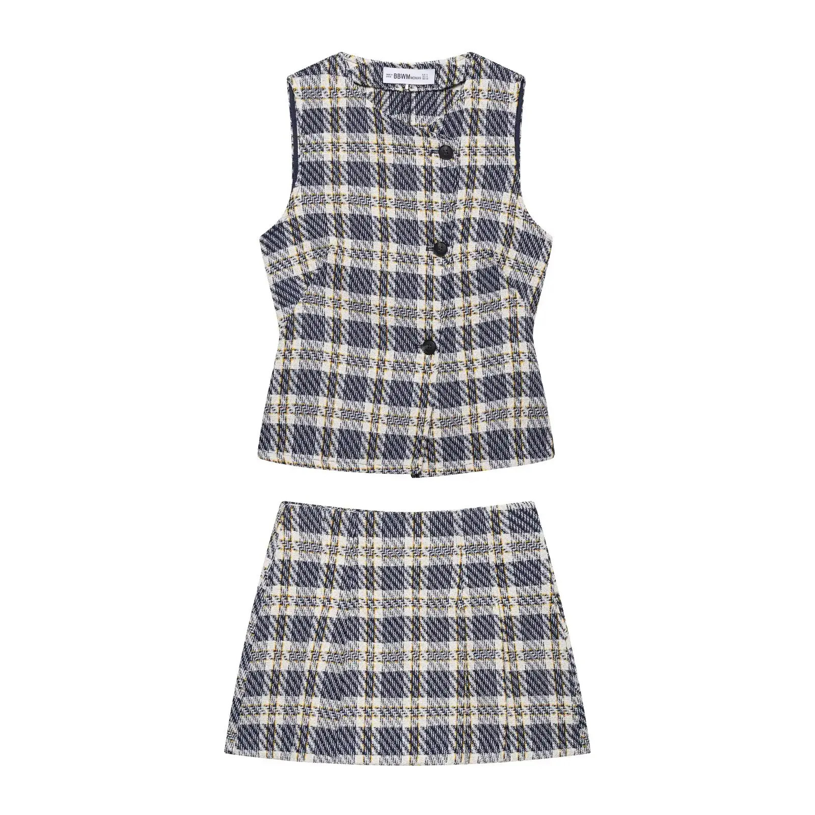 ZBZR Spring New Women's Faion A-Line Skirt And Vest Set ort Sve round Ne Button-Up Sle Ideal for Work Or Study
ZBZR Spring New Women's Faion A-Line Skirt And Vest Set ort Sve round Ne Button-Up Sle Ideal for Work Or Study