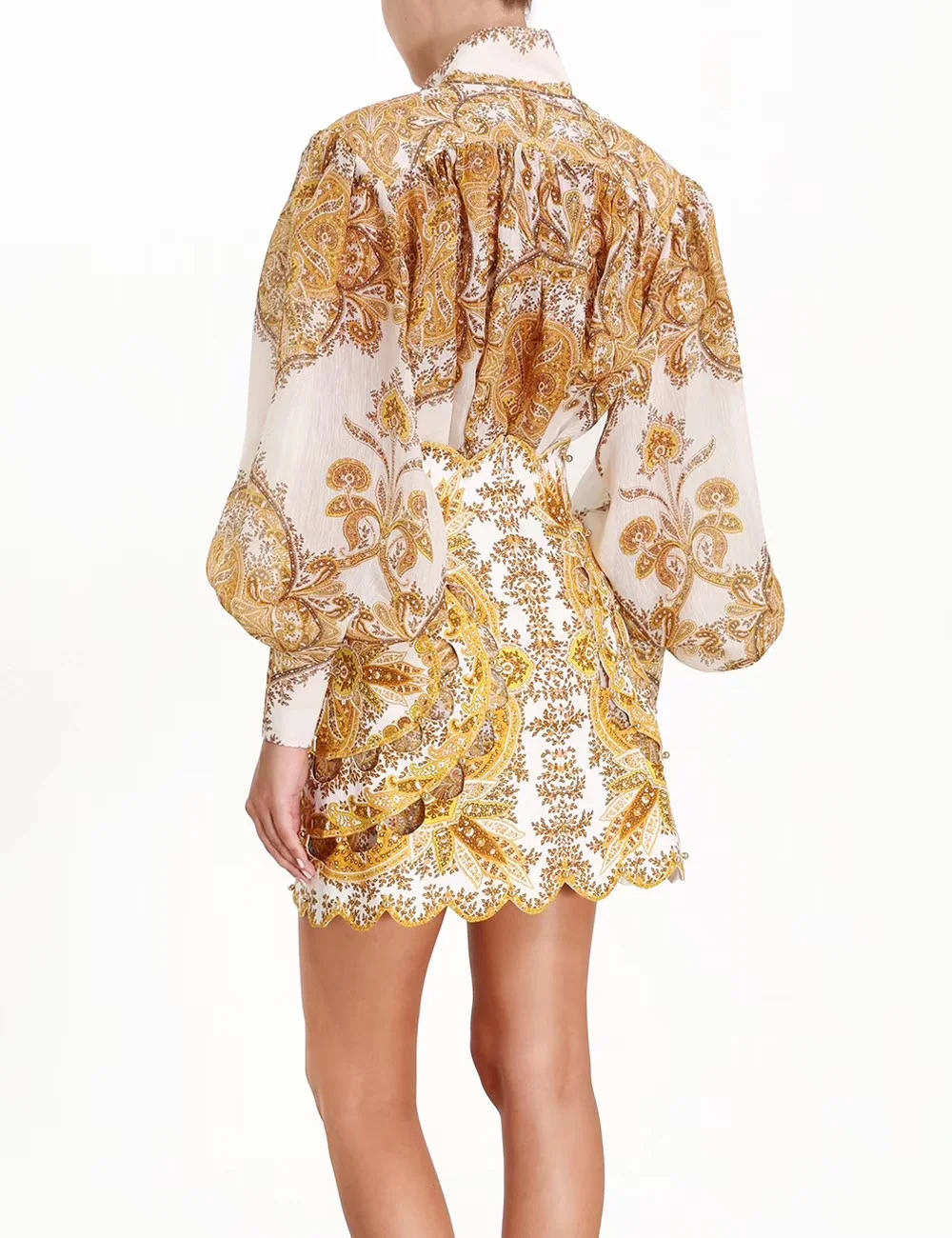 Holiday Style High Quality Paisley Lantern Sleeve Blouse and Mini Skirt Set Oufit 2025 New Women Clothing
Holiday Style High Quality Paisley Lantern Sleeve Blouse and Mini Skirt Set Oufit 2025 New Women Clothing