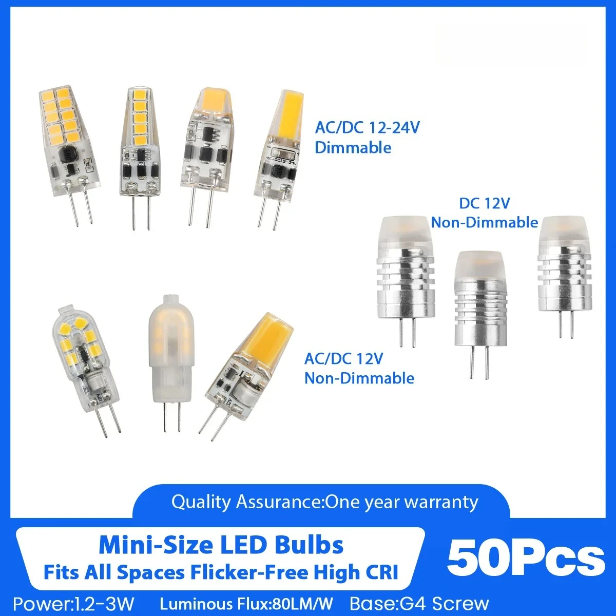 50PCS Mini G4 LED COB Lamp Bulb Natural Light Warm Lighting Candle Lights Replace AC DC 12V 30W 40W Halogen for Chandelier
50PCS Mini G4 LED COB Lamp Bulb Natural Light Warm Lighting Candle Lights Replace AC DC 12V 30W 40W Halogen for Chandelier