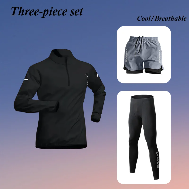Men Quick Dry Sportswear Set Half Zip Long Sleeve Running Shirt Fitness Training Suit Outdoor Cycling Track Field Activewear New
Men Quick Dry Sportswear Set Half Zip Long Sleeve Running Shirt Fitness Training Suit Outdoor Cycling Track Field Activewear New