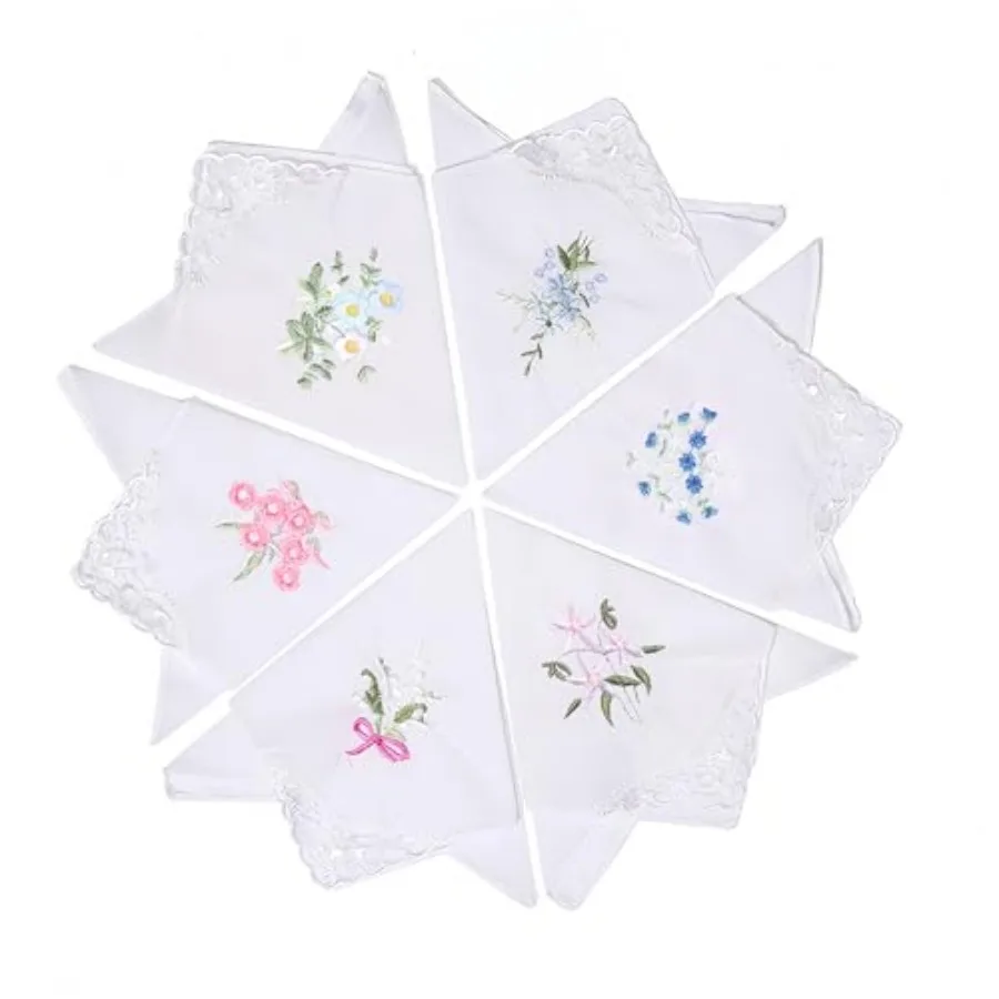 Handkerchiefs for Women, 100% Cotton Lace Handkerchief - 6 Pack White Ladies Hankies, Premium 60S Soft Cotton, 11x11 Inch 28x28
Handkerchiefs for Women, 100% Cotton Lace Handkerchief - 6 Pack White Ladies Hankies, Premium 60S Soft Cotton, 11x11 Inch 28x28