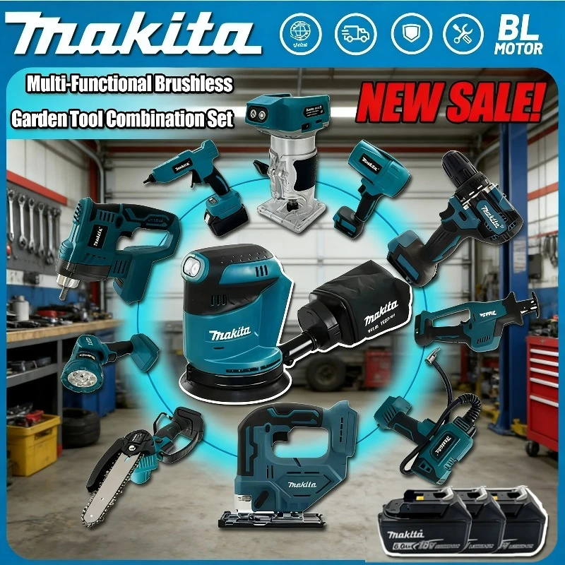 Makita Cordless Cutting Machine Brushless Grinder Butter Gun Chainsaw Inflator Combination For Makita Battery Power Tool Set
Makita Cordless Cutting Machine Brushless Grinder Butter Gun Chainsaw Inflator Combination For Makita Battery Power Tool Set