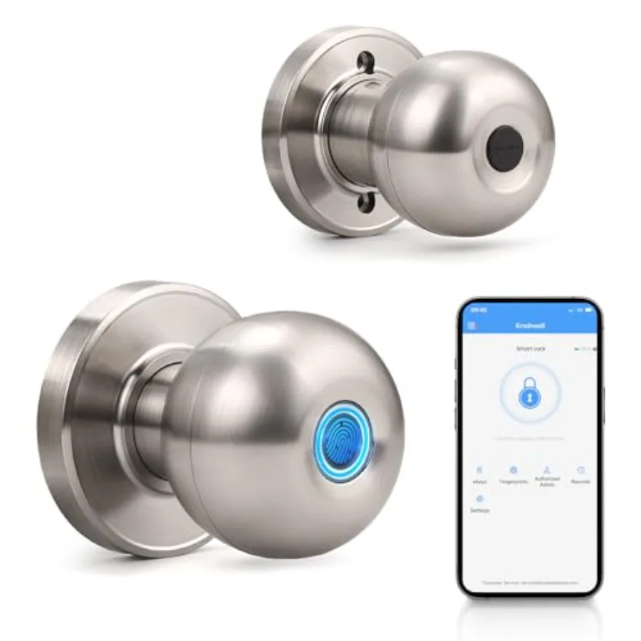 Fingerprint Door Knob, Smart Door Knob with APP Control, Keyless Entry Door Lock, Biometric Door Lock with Knob, Smart Lock for
Fingerprint Door Knob, Smart Door Knob with APP Control, Keyless Entry Door Lock, Biometric Door Lock with Knob, Smart Lock for