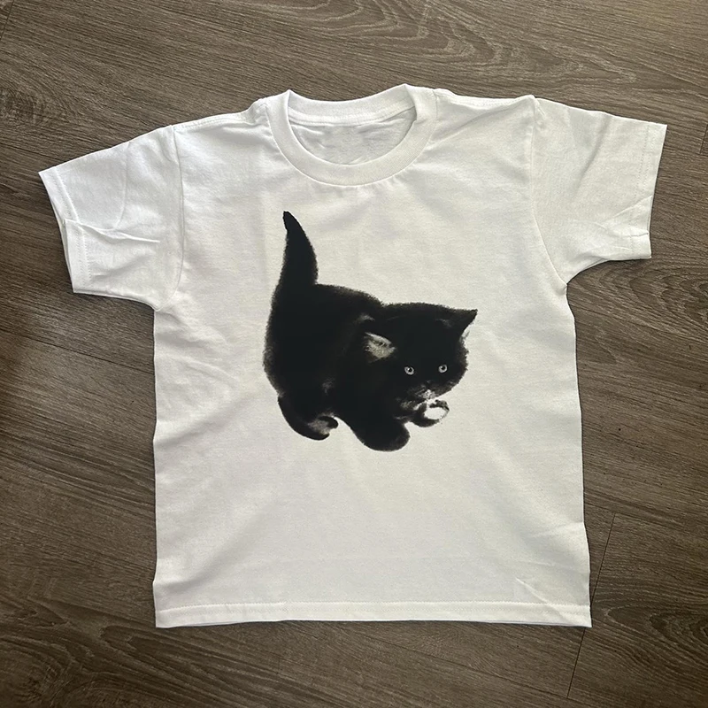 Y2K винтажная одежда в эстетике Kawaii Kitten Детские футболки Летние E-girl тонкие короткие топы 2000s Топ уличная одежда готический короткий рукав
Y2K винтажная одежда в эстетике Kawaii Kitten Детские футболки Летние E-girl тонкие короткие топы 2000s Топ уличная одежда готический короткий рукав