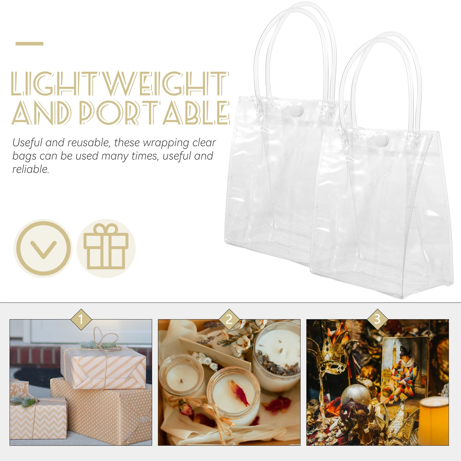 5PCS Fashionable Clear Wine Bags Transparent Gift Bags With Handles Household Wine Carrier
5PCS Fashionable Clear Wine Bags Transparent Gift Bags With Handles Household Wine Carrier