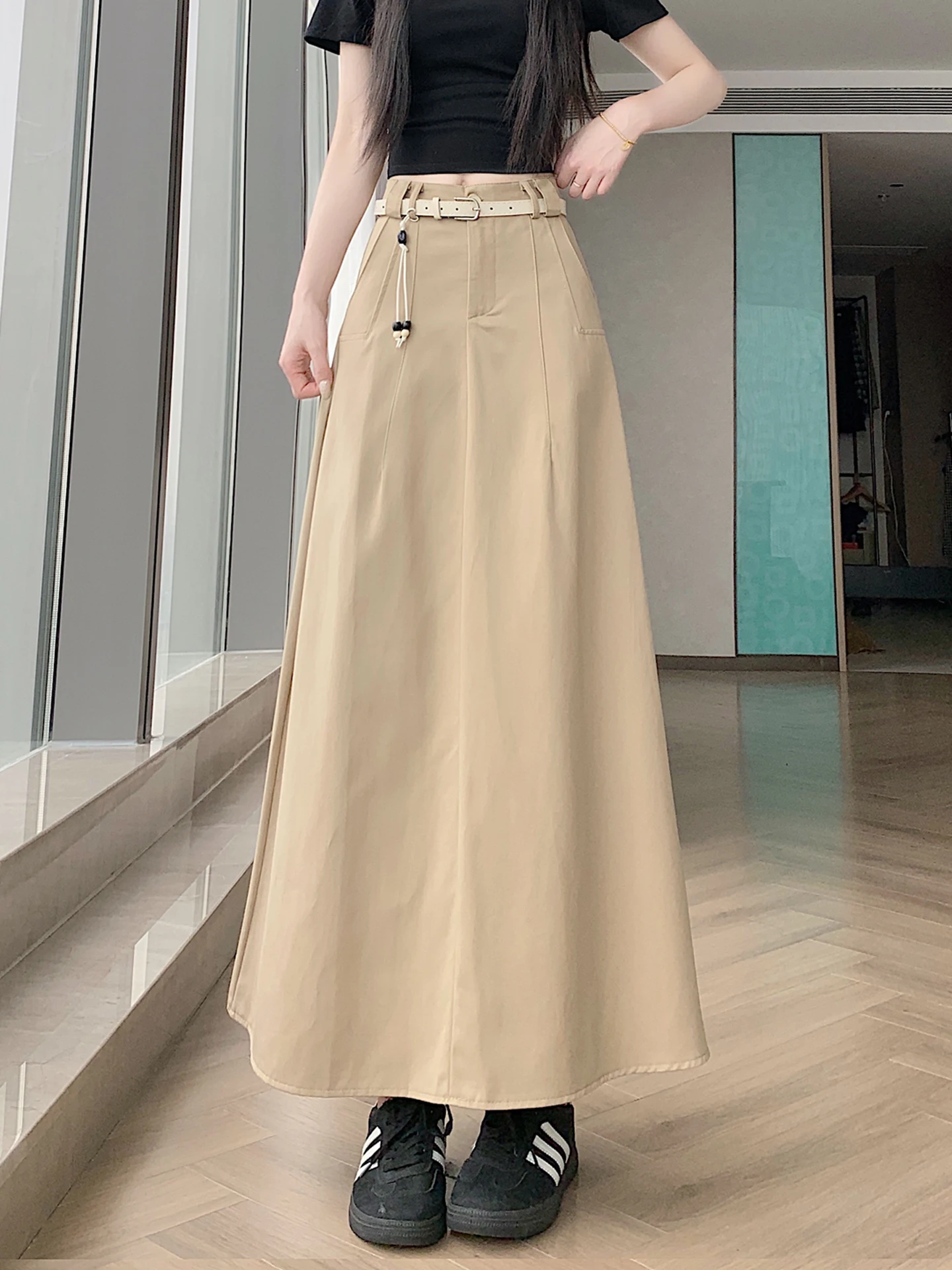 High Waist A-Line Long Skirt Women's Summer New Style Slimming Drapey Cotton Suiting for Pear Shaped Body Korean Style Commute
High Waist A-Line Long Skirt Women's Summer New Style Slimming Drapey Cotton Suiting for Pear Shaped Body Korean Style Commute