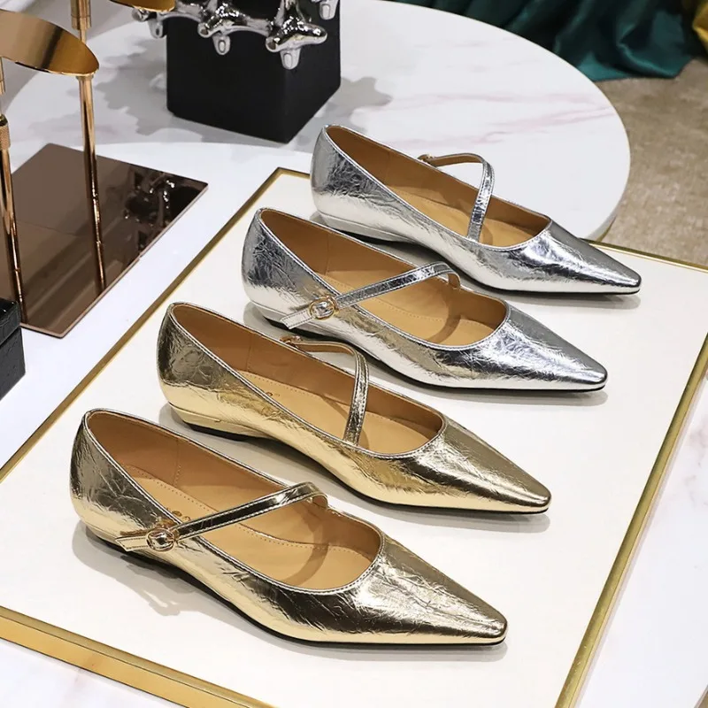 Flat Shoes for Women 2026 Spring and Autumn Retro Slope Heel Shallow Mouth Pointed Toe Increased Height Inside Ladies Shoe
Flat Shoes for Women 2026 Spring and Autumn Retro Slope Heel Shallow Mouth Pointed Toe Increased Height Inside Ladies Shoe