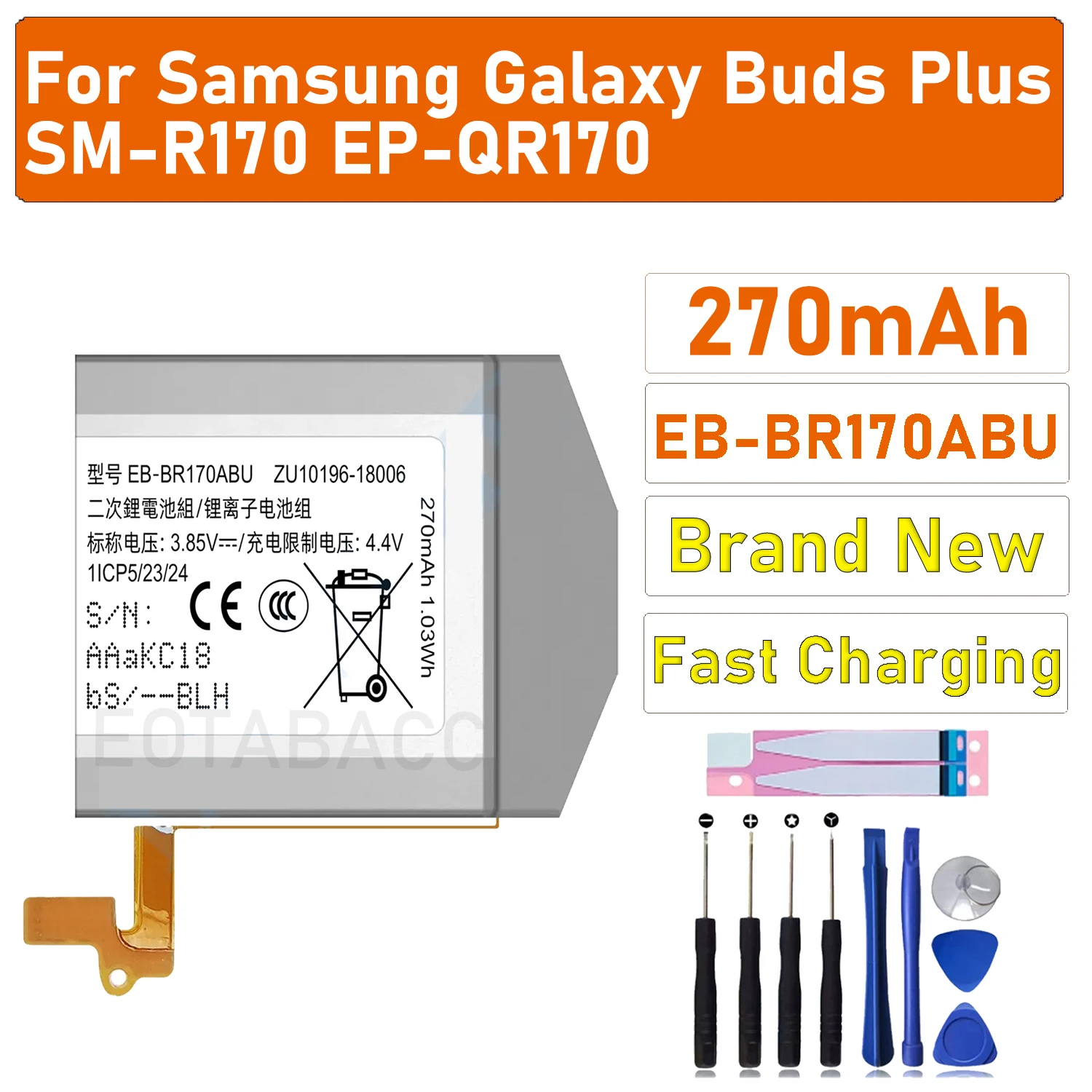 2025 years New Replacement Battery EB-BR170ABU For Samsung Buds SM-R170 SmartWatch Battery
2025 years New Replacement Battery EB-BR170ABU For Samsung Buds SM-R170 SmartWatch Battery