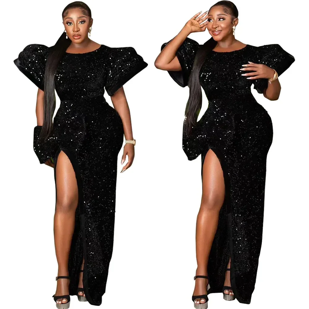 Black Sequin Evening Dresses for Black Girls Elegant African Party Wedding Dress O Neck Slit Mermaid African Formal Gowm Vestido
Black Sequin Evening Dresses for Black Girls Elegant African Party Wedding Dress O Neck Slit Mermaid African Formal Gowm Vestido
