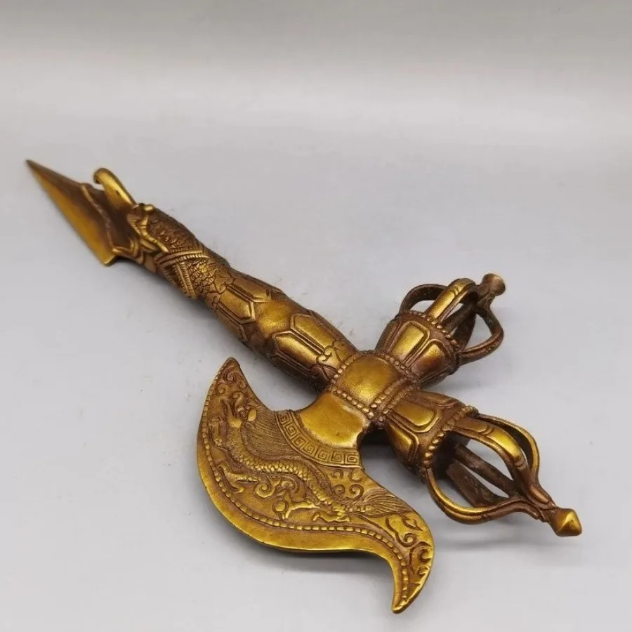 Antique Vajra Pestle Handicraft Axe Statue Buddhist Feng Shui Ornament Brass Buddha Utensil Home Decor Art Collection Sculpture
Antique Vajra Pestle Handicraft Axe Statue Buddhist Feng Shui Ornament Brass Buddha Utensil Home Decor Art Collection Sculpture