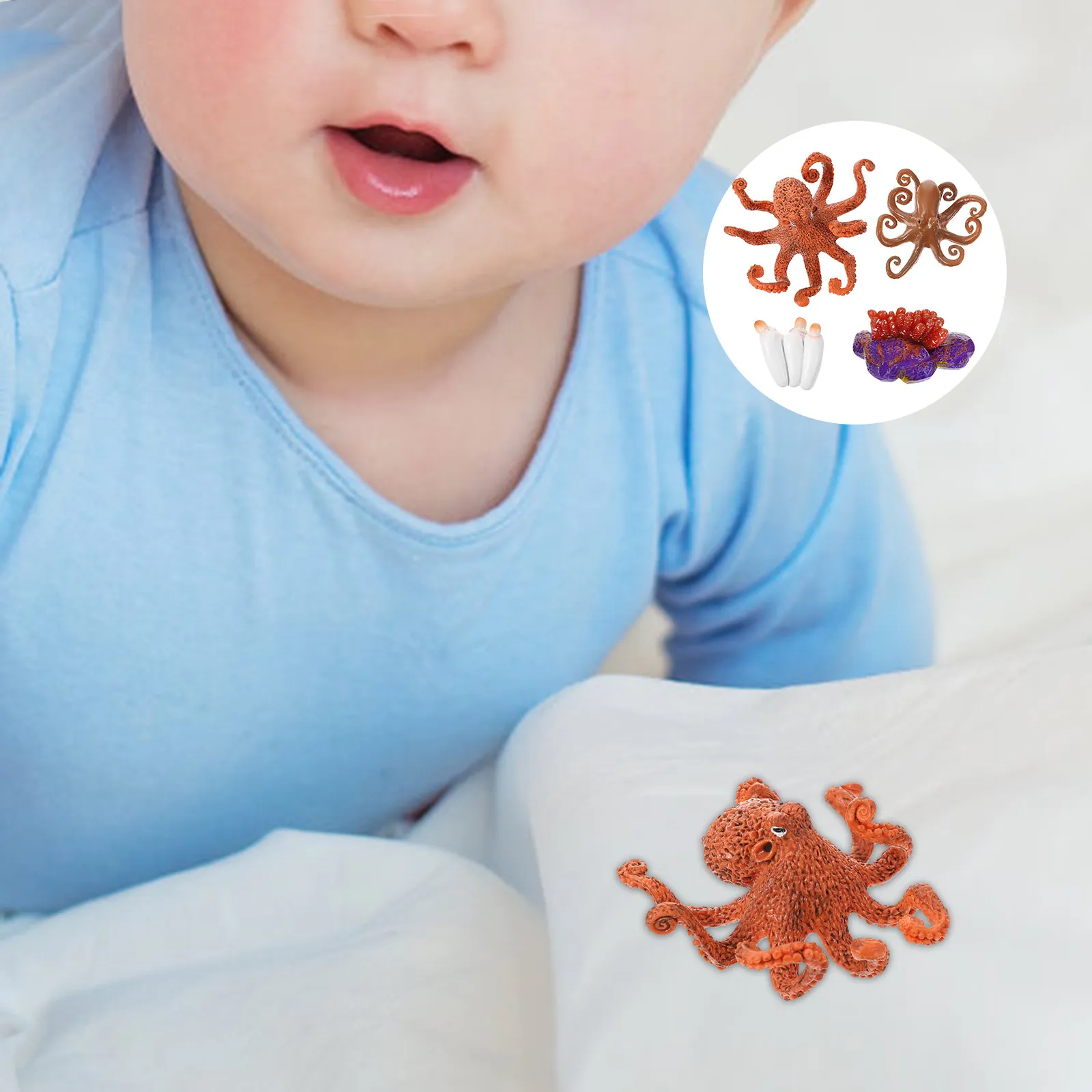 1Set Octopus Life Cycle Display Ornament High Quality Plastic Safe Durable Creative Decor Figure Model Octopus Life Cycle Model
