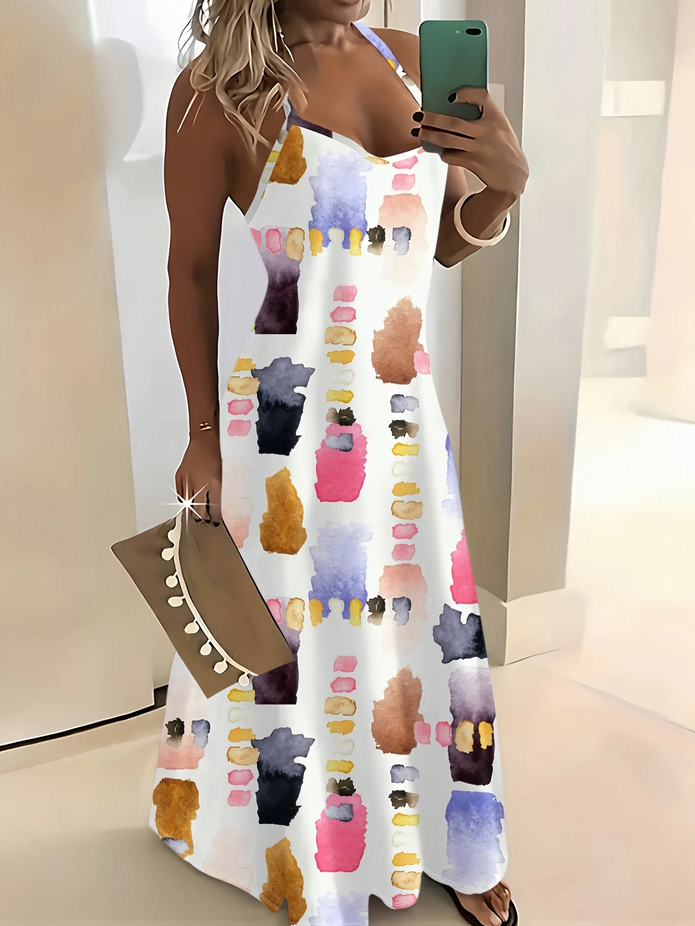 Printed Design casual style Watercolor Abstract Color Blocks Pattern Print crew neck dress
Printed Design casual style Watercolor Abstract Color Blocks Pattern Print crew neck dress