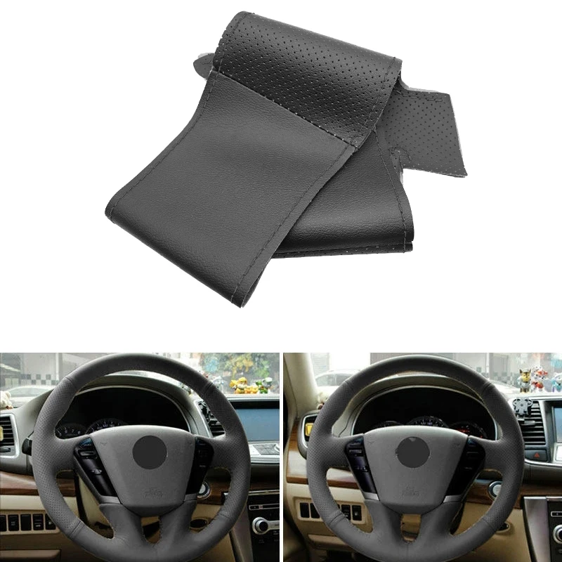 Hand-stitched Car-styling Steering Wheel Black Perforated Microfiber Leather Cover For Nissan Teana Murano Z51 Elgrand Quest
Hand-stitched Car-styling Steering Wheel Black Perforated Microfiber Leather Cover For Nissan Teana Murano Z51 Elgrand Quest