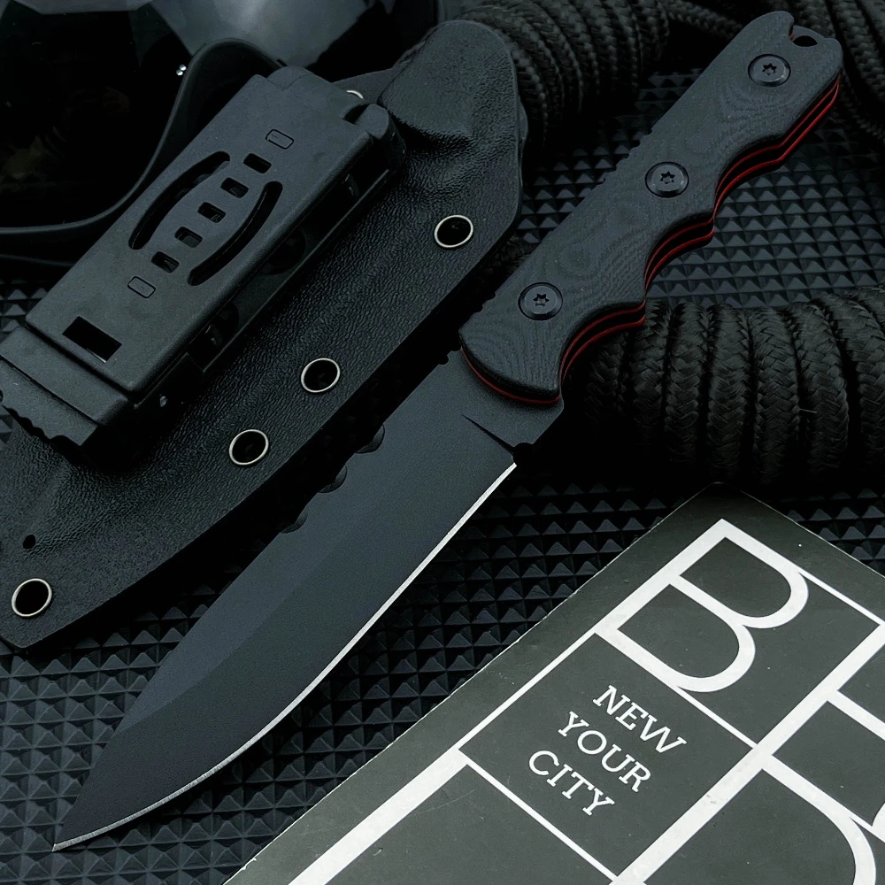 G10 Handle Utility Outdoor Straight Knife Portable Wilderness Adventure Hiking Fishing BBQ Cutting Escape Tool with Kydex Sheath
G10 Handle Utility Outdoor Straight Knife Portable Wilderness Adventure Hiking Fishing BBQ Cutting Escape Tool with Kydex Sheath