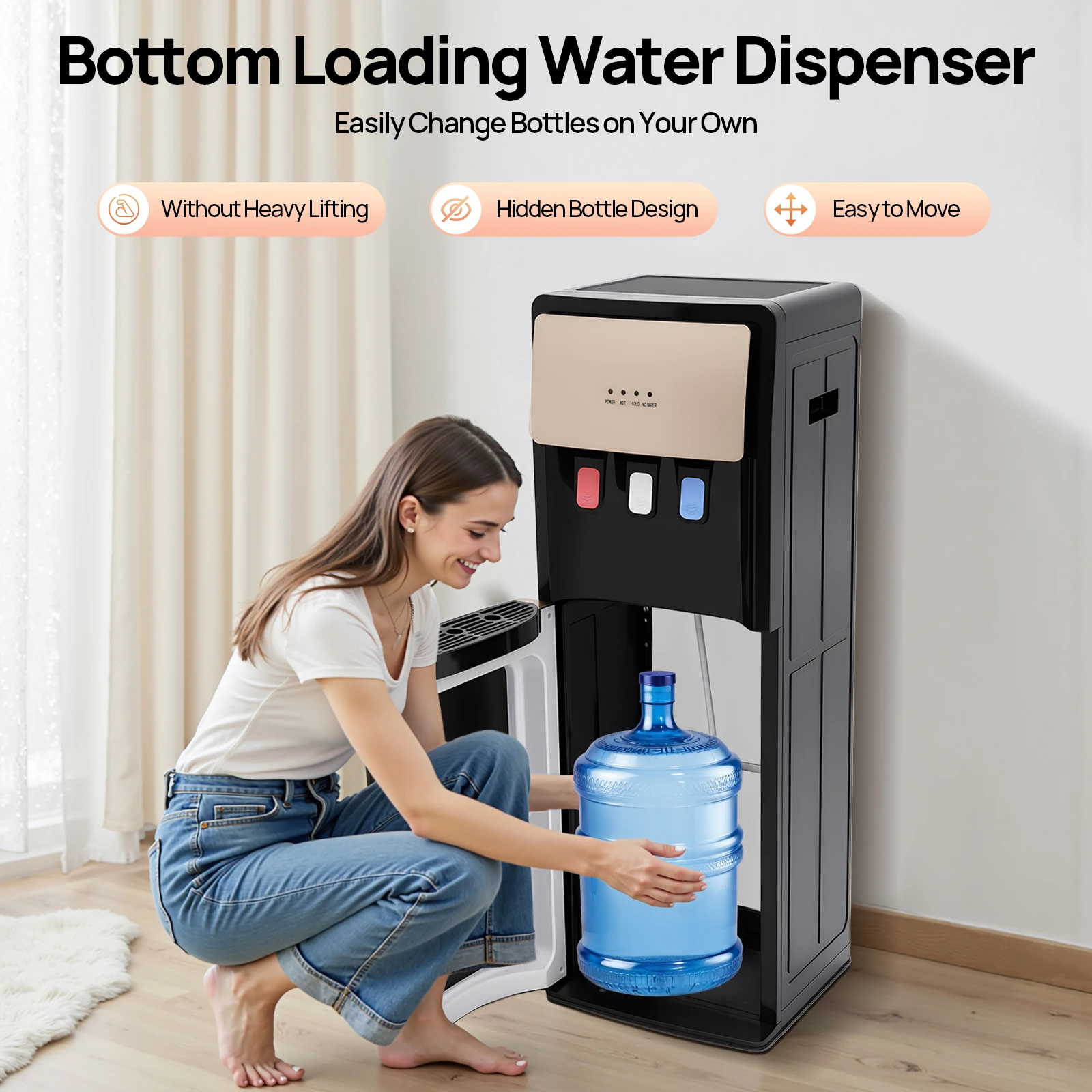Champagne Gold Bottom Loading Water Dispenser 110V US Plug 3 Temp Hot Cold Room Water for Home Office
Champagne Gold Bottom Loading Water Dispenser 110V US Plug 3 Temp Hot Cold Room Water for Home Office