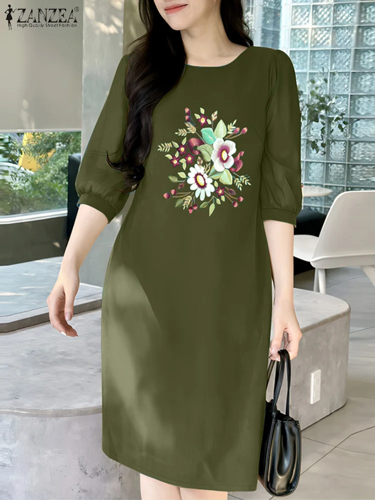 Vintage Printed Holiday Dress ZANZEA Women Summer 3/4 Sleeve Party Work Dresses Elegant Casual O Neck Baggy Sundress Vestidos
Vintage Printed Holiday Dress ZANZEA Women Summer 3/4 Sleeve Party Work Dresses Elegant Casual O Neck Baggy Sundress Vestidos