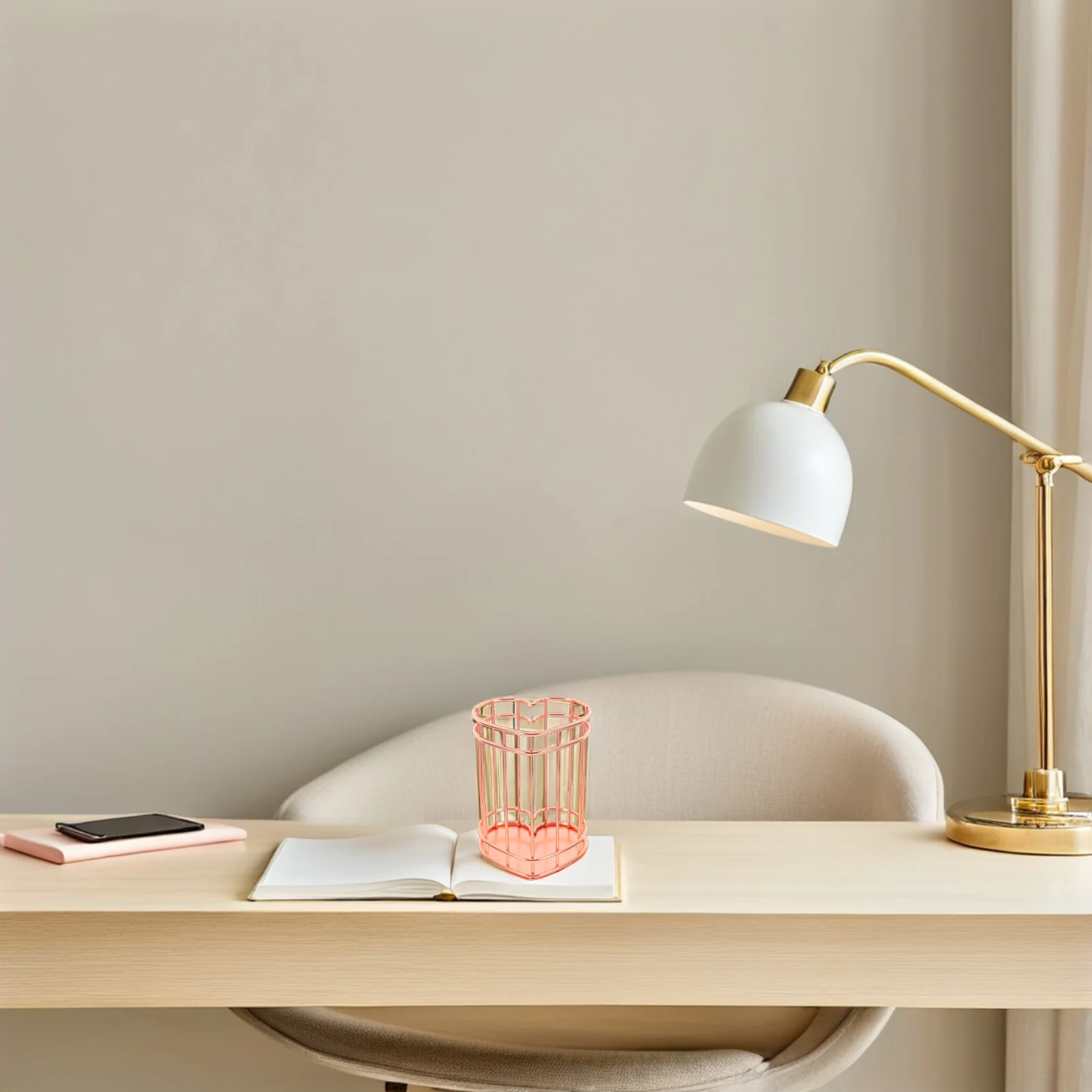 Heart Shaped Pen Holder Metal Desk Organizer Premium Material Smooth Excellent Texture Polished Comfortable Touch
Heart Shaped Pen Holder Metal Desk Organizer Premium Material Smooth Excellent Texture Polished Comfortable Touch