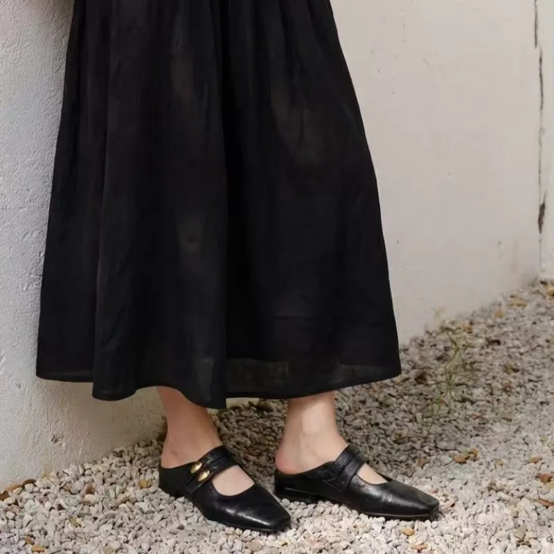 Quality Women's Square Toe Mules Double Strap Buckle Decor Flat Backless Slides Soft Leather Casual Shoes for Women Office Daily
Quality Women's Square Toe Mules Double Strap Buckle Decor Flat Backless Slides Soft Leather Casual Shoes for Women Office Daily