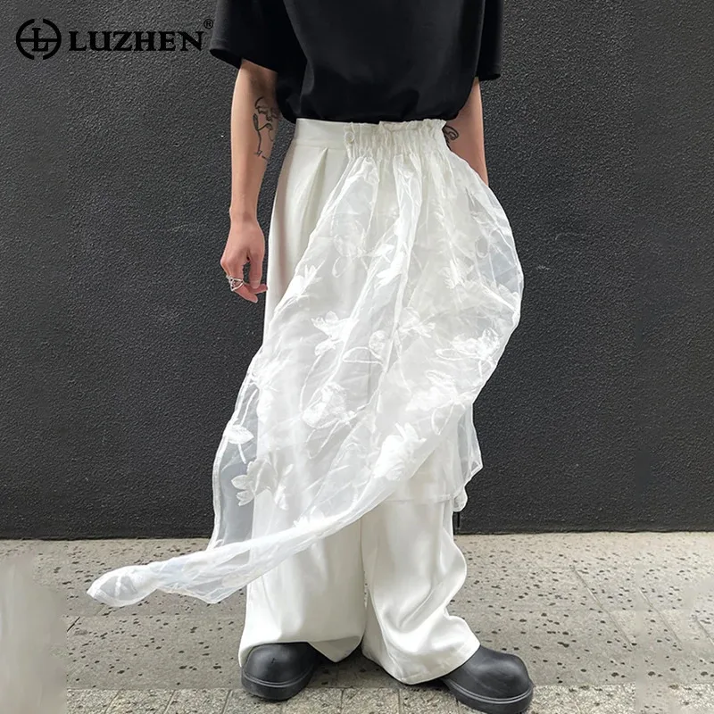 LUZHEN 2025 Fashion Gauze Patchwork Hemline Design Embroidery Pattern Loose Casual Pants Men's Original Straight Trousers JY3243
LUZHEN 2025 Fashion Gauze Patchwork Hemline Design Embroidery Pattern Loose Casual Pants Men's Original Straight Trousers JY3243