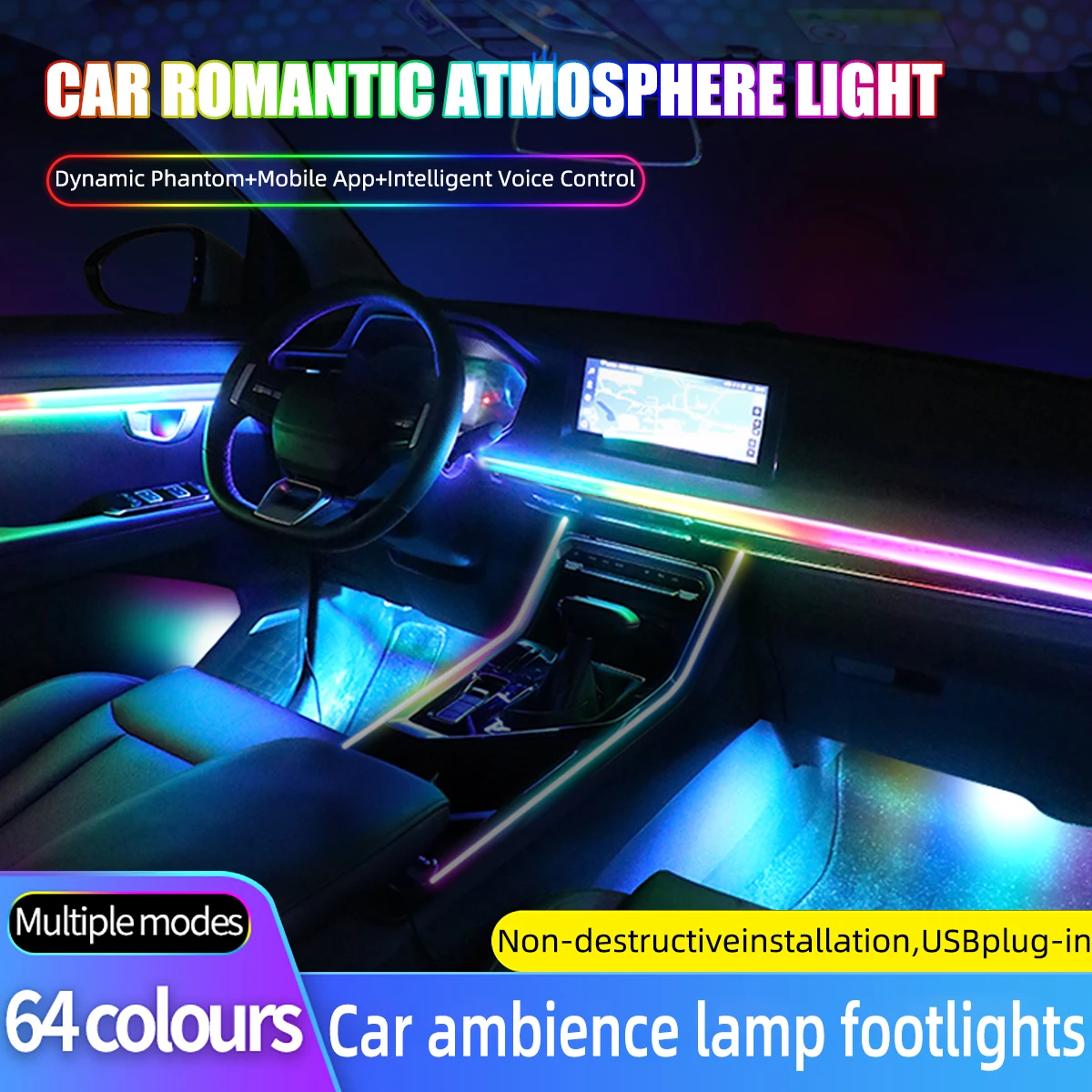 6in1 Car Interior Ambient Light RGB Colorful With Dynamic Music Symphony App Control Acrylic Neon Decor Lamps Car Accessory 12V
6in1 Car Interior Ambient Light RGB Colorful With Dynamic Music Symphony App Control Acrylic Neon Decor Lamps Car Accessory 12V