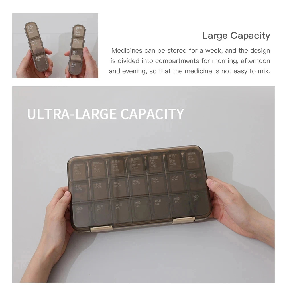 Weekly Pill Box Organizer,Removable 3 Compartments, Convenient To Carry,Reasonable Arrangement Of Drug Health Nutrition Planning
Weekly Pill Box Organizer,Removable 3 Compartments, Convenient To Carry,Reasonable Arrangement Of Drug Health Nutrition Planning