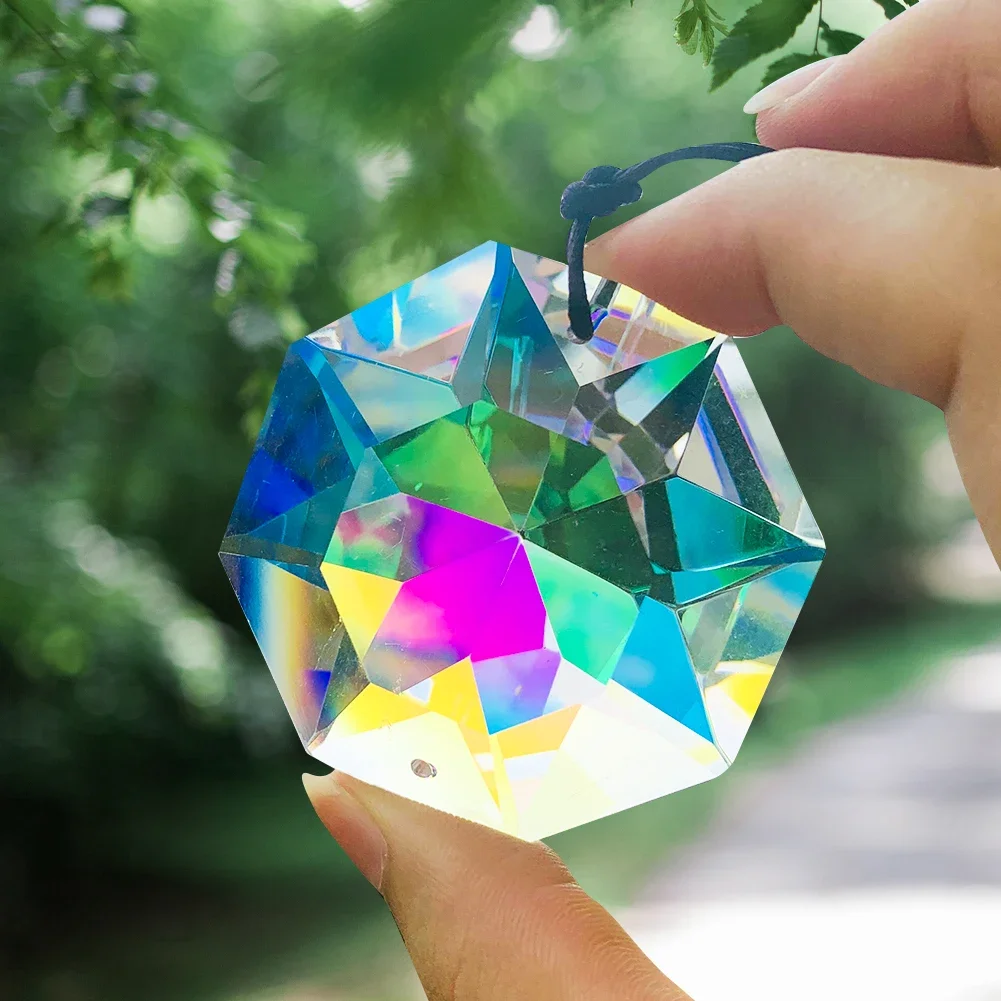 50mm Hexagonal Crystal Pendant Prism Catcher Window Hanging Sun Catcher AB Colored Crystal Faceted Rainbow Chandelier Parts
50mm Hexagonal Crystal Pendant Prism Catcher Window Hanging Sun Catcher AB Colored Crystal Faceted Rainbow Chandelier Parts
