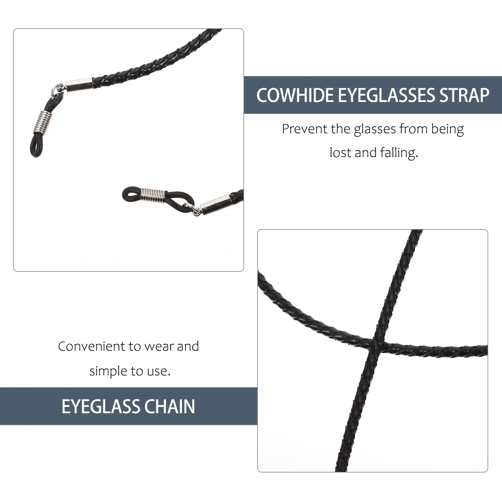 2Pcs Eyeglass Rope Fashionable Cowhide Glasses Cords Reusable Anti-Lost Strap for Most Frames Outdoor Sports Accessories
2Pcs Eyeglass Rope Fashionable Cowhide Glasses Cords Reusable Anti-Lost Strap for Most Frames Outdoor Sports Accessories