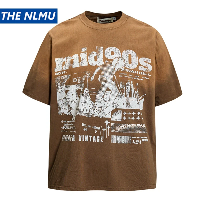 Men's Vintage Washed Tshirt Gradient Short Sleeve T-Shirt High Street Hip Hop Graffiti Print Tee Streetwear Oversized Summer Top
Men's Vintage Washed Tshirt Gradient Short Sleeve T-Shirt High Street Hip Hop Graffiti Print Tee Streetwear Oversized Summer Top