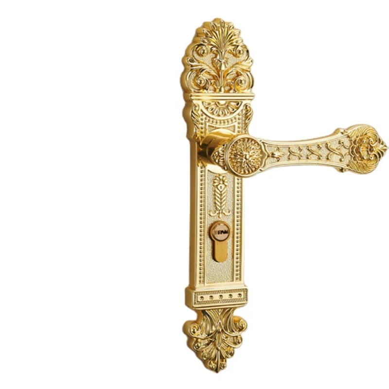 Golden European style door lock interior bedroom door solid handle mute wooden door handle lock
Golden European style door lock interior bedroom door solid handle mute wooden door handle lock