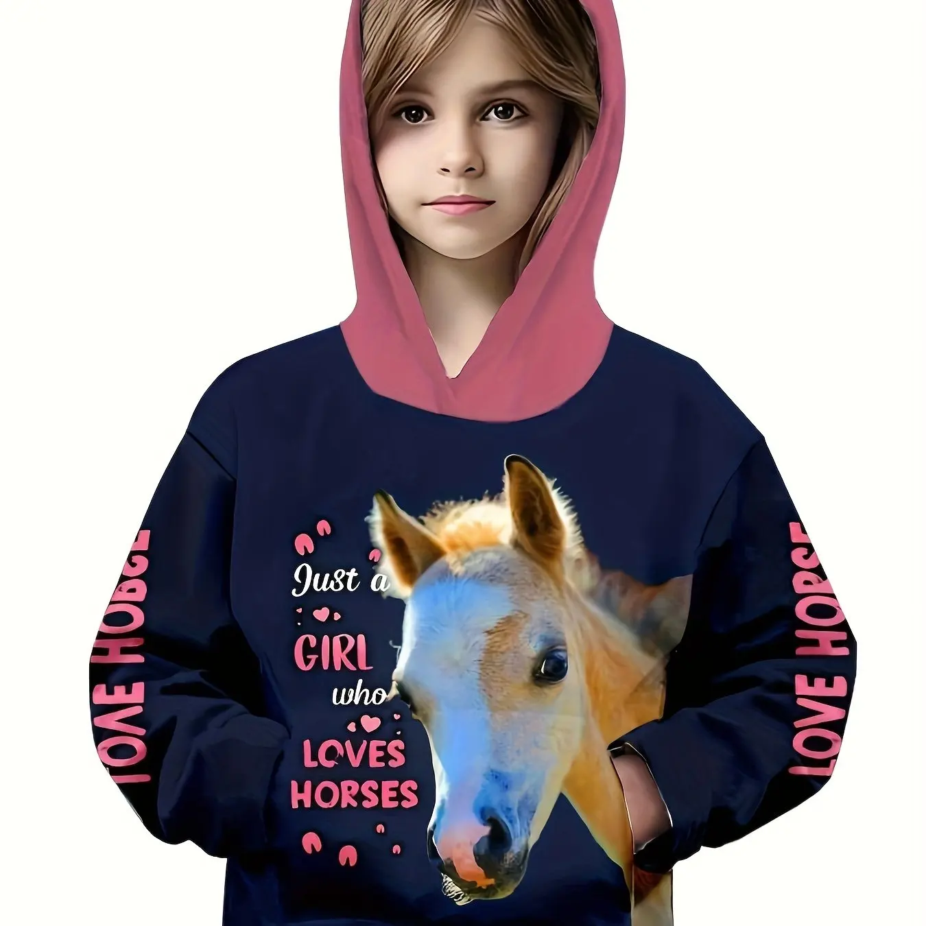 Kids Clothes Girl Hoodies Long Sleeve 3D Cute Horse Print Children Spring Fall Clothes Casual Stylish Girl Clothes Outdoor Tops
Kids Clothes Girl Hoodies Long Sleeve 3D Cute Horse Print Children Spring Fall Clothes Casual Stylish Girl Clothes Outdoor Tops