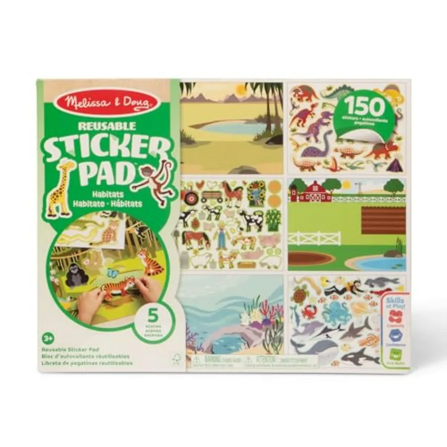 Reusable Sticker Pad: Habitats - 150+ Stickers Animal Activities, Restickable Animals Sticker Book, Animal Habitats Removable S
Reusable Sticker Pad: Habitats - 150+ Stickers Animal Activities, Restickable Animals Sticker Book, Animal Habitats Removable S